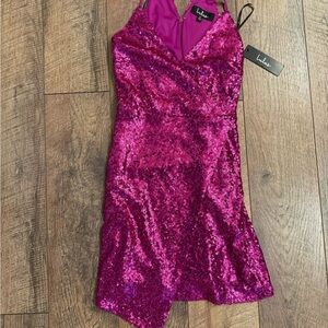 Lulu's Pink Sequin Mini Dress